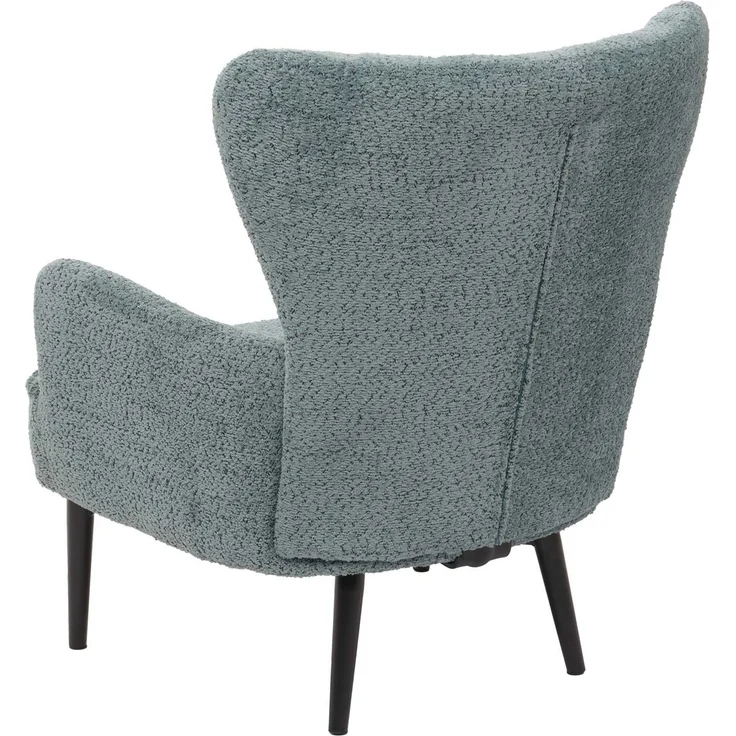 Lounge-Sessel HWC-K37, Cocktail-/Ohrensessel Polsterstuhl Retro Vintage Stoff Chenille (500g/m²) ~ blau-grün – Bild 6