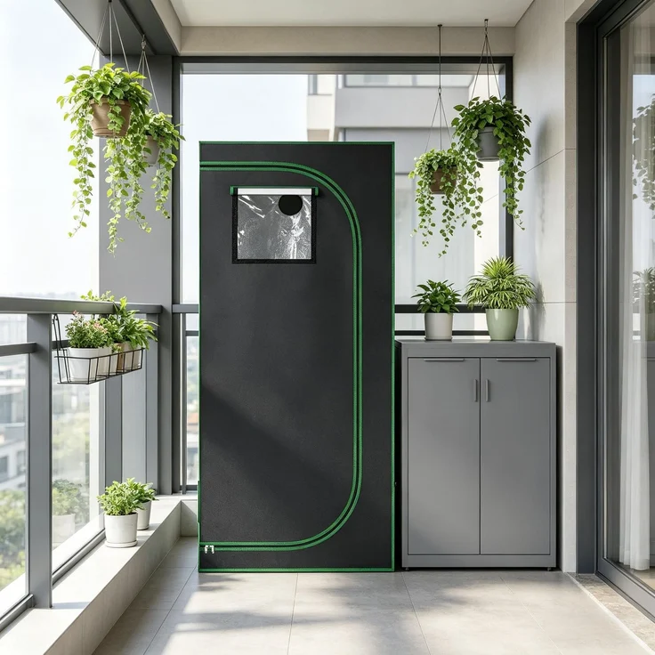 Wohnora-Indoor-Gewächshaus,Robustes Gewächshaus,Allround Umweltkontrolle Mini-Gewächshaus,H 180cm x T 80cm x B 80cm,Schwarz, Grün – Bild 1