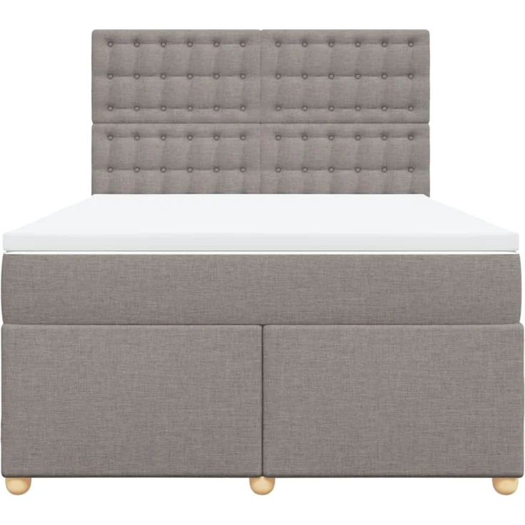 vidaXL Boxspringbett mit Matratze Taupe 140x190 cm Stoff 3293593 – Bild 6