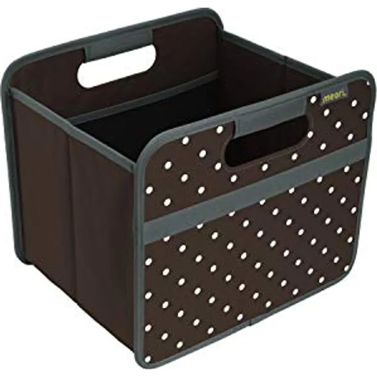 Meori Aufbewahrungsbox Klappbox Ordnungssystem Faltbox 15L braun gepunktet