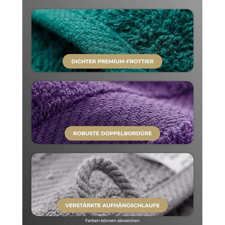 Luckytowel Duschtuch Set 70x140 cm, Oeko-TEX Badetücher aus 100% Baumwolle, 600 g/m², flauschig & saugstark, 4er Pack Dunkelblau – Bild 3
