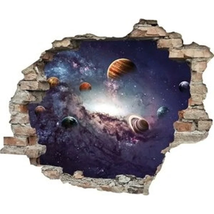 queence Wandtattoo Planeten (1 St), Wandsticker, Wandbild, selbstklebend, 3D, Wanddurchbruch – Bild 6