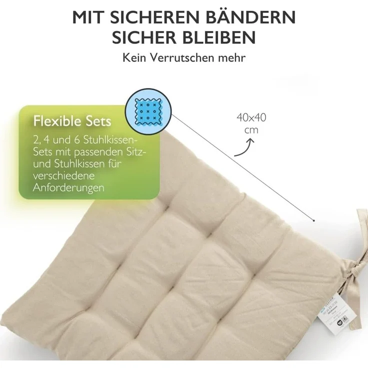 etérea Himmlische Qualität Sitzkissen etérea Sitzkissen Stuhlkissen Basic Auflage und – Bild 4