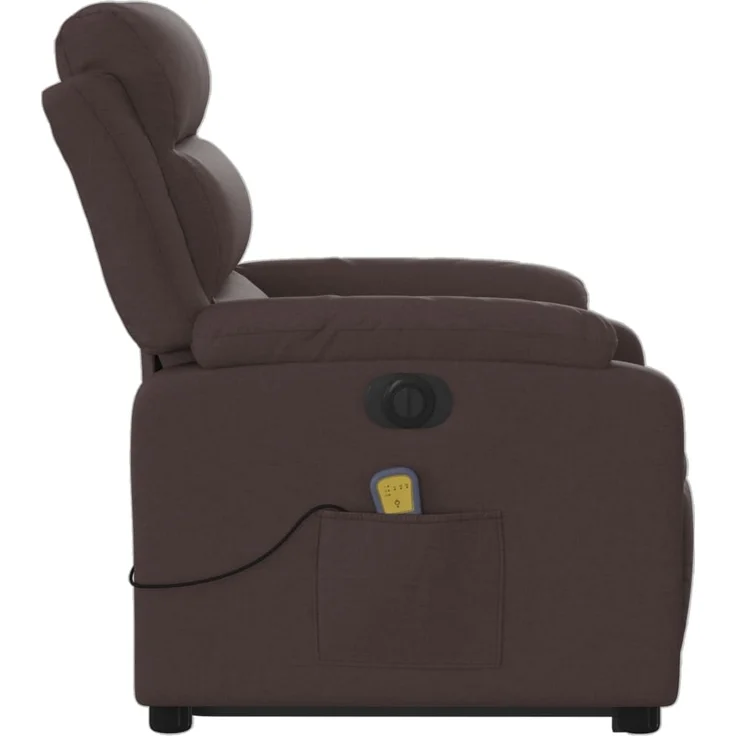 vidaXL Elektrischer Massagesessel mit Aufstehhilfe Dunkelbraun Stoff 3205021 – Bild 9