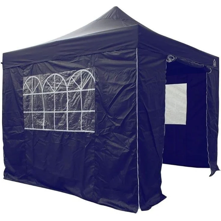 All Seasons Gazebos 3x3 m vollständig wasserdichtes Faltpavillon mit 4 Seitenteilen - Marineblau – Bild 1