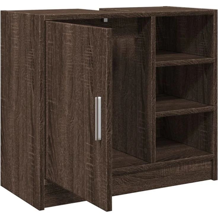 vidaXL Waschbeckenschrank Braun Eichen-Optik 63x29x55 cm Holzwerkstoff 848135 – Bild 6
