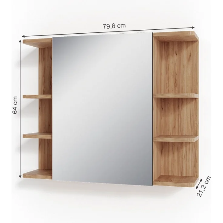 Badspiegelschrank Fynn Goldkraft Eiche 79.6 x 64 cm Vicco – Bild 3