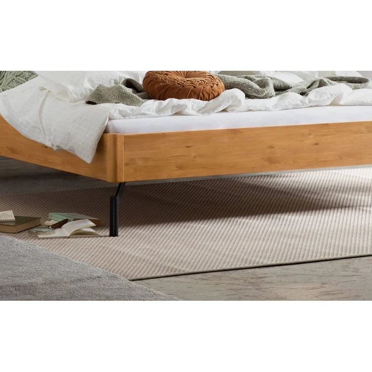 Hasena Massivholzbett Broni Wildeiche, gepolstertes Kopfteil 200x220 cm – Lounge – Bild 4