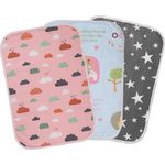 Wasserdichte Wickelunterlage Baby,3 Stück Tragbare Wasserdicht Waschbare Wickelunterlage Baby Waschbar 50 * 70cm Baby Changing Mat für Indoor/Outdoor/Reisen