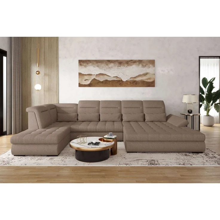 99rooms Toscana Wohnlandschaft Velours VOGUE Antilope Rechts – Bild 1