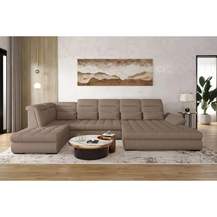 99rooms Toscana Wohnlandschaft Velours VOGUE Antilope Rechts
