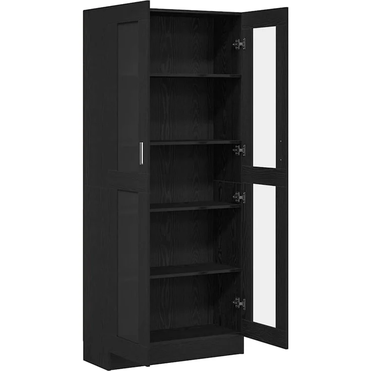 vidaXL Bücherregal 82,5 x 30,5 x 185 cm Schwarz Eichen-Optik 3329277 – Bild 5
