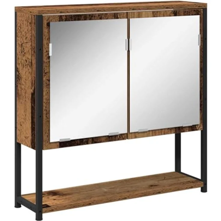 vidaXL Badezimmermöbel-Set mit Regal 4 pcs Altholz Holzwerkstoff 3332601 – Bild 10