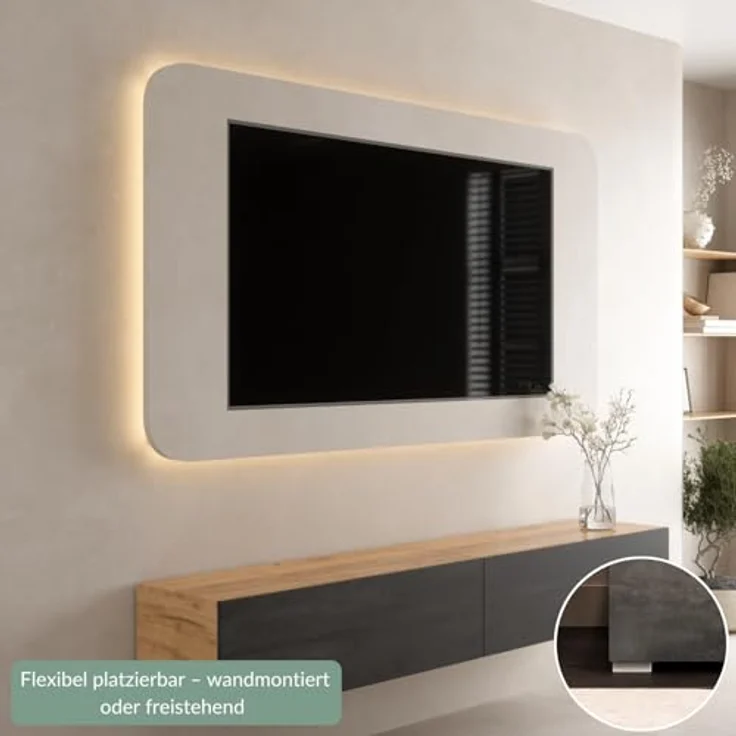 Planetmöbel TV-Board Planetmoebel TV Board WEST 100 - 320 cm, verschiedene Farben (TV Lowboard, Fernsehschrank hängend oder stehend), Fernsehtisch 2x 100cm breit – Bild 5