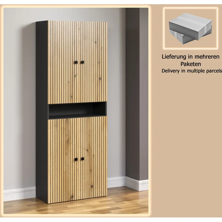 trendteam Hochschrank (Hochschrank) Badschrank Badhochschrank 70 x 188 x 31 cm – Bild 10