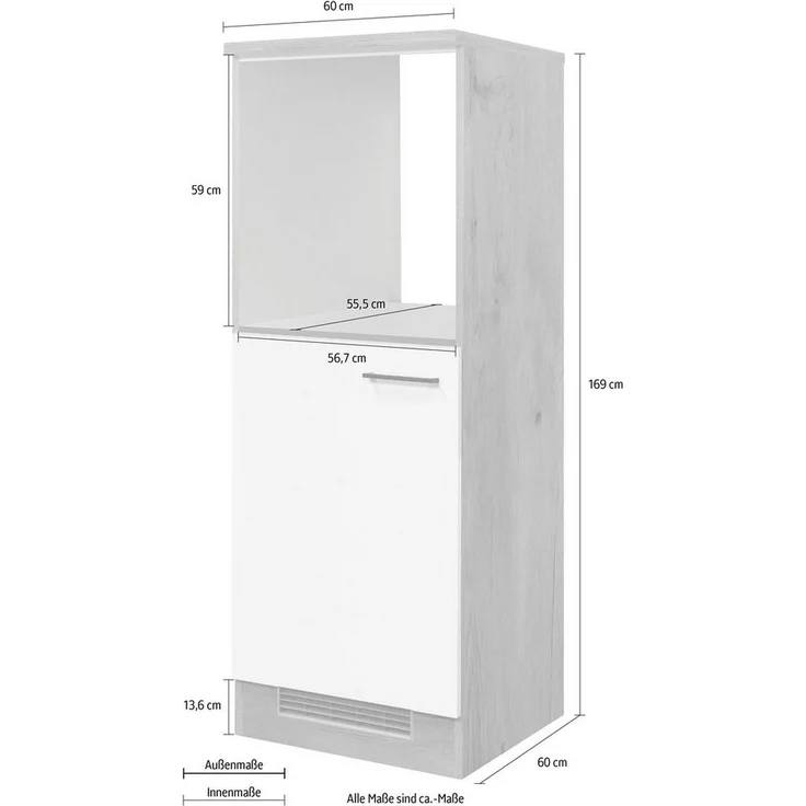 Flex-Well Backofen/Kühlumbauschrank Vintea (B x H x T) 60 x 168,5 x 60 cm, mit Metallgriffen – Bild 2