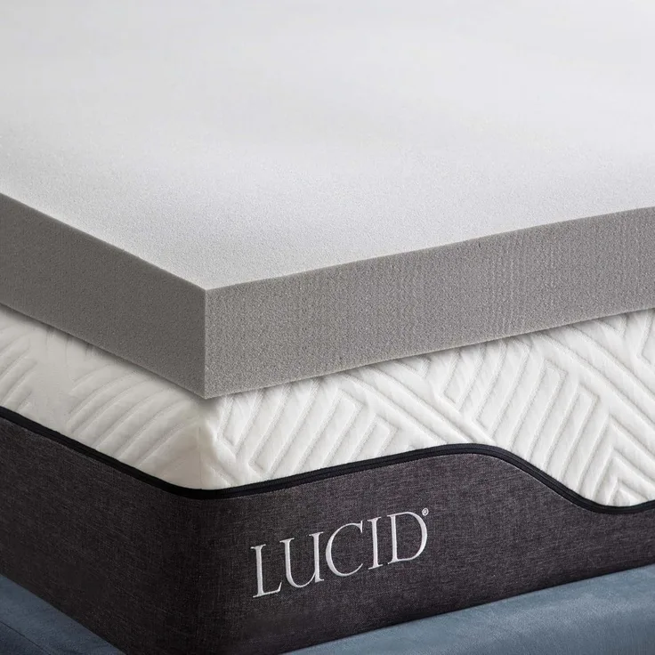 Lucid Memory Foam Matratzen-Topper mit hypoallergener Bambuskohle, 10 cm dicke Matratzenauflage, 140x190