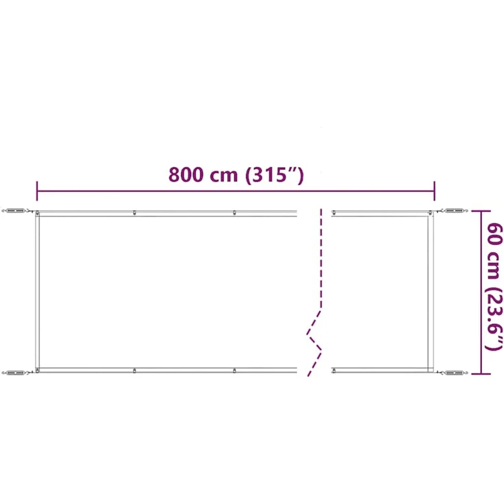 Senkrechtmarkise, Terrassenmarkise Blau 60x800 cm Oxford-Gewebe – Bild 6