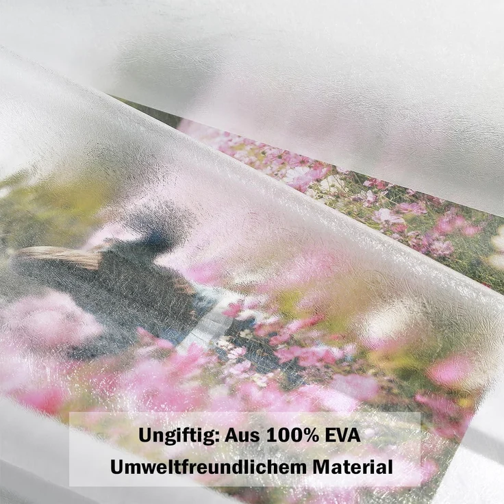 Duschvorhang 180x180cm Transparent Weiß Wasserdicht Antischimmel Magnetisch – Bild 6