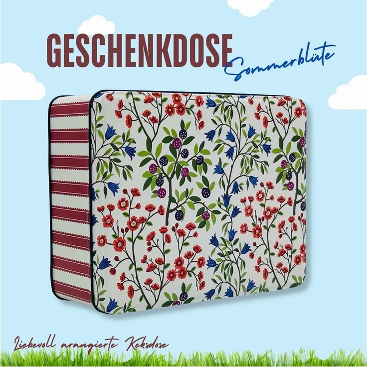 MediMuc Keksdose Rechteckige Vorratsdose - Motiv Sommerblüte – Bild 3
