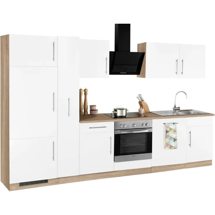 wiho Küchen Küchenzeile Cali, mit E-Geräten, Breite 310 cm