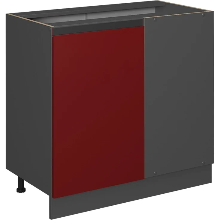 Eckunterschrank R-Line Rot 86 cm J-Shape, ohne Arbeitsplatte Vicco – Bild 1