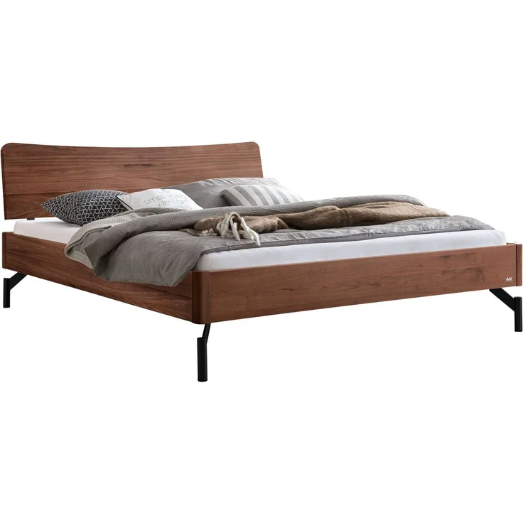 Hasena Massivholzbett Albinia Nussbaum mit Metallfüßen 180x210 cm – Lounge – Bild 1