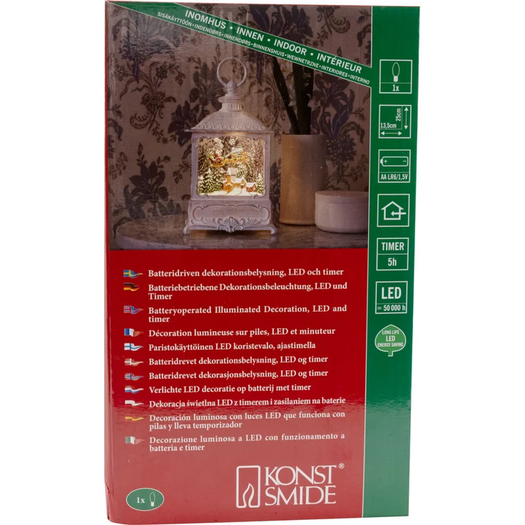 Konstsmide LED Wasserlaterne Bilderrahmen Weihnachten 7,5cm x 5cm x 22 cm – Bild 4