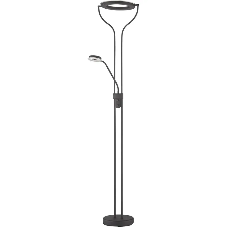 Fischer & Honsel 40470 LED Stehleuchte Davos sandschwarz mit Leseleuchte CCT