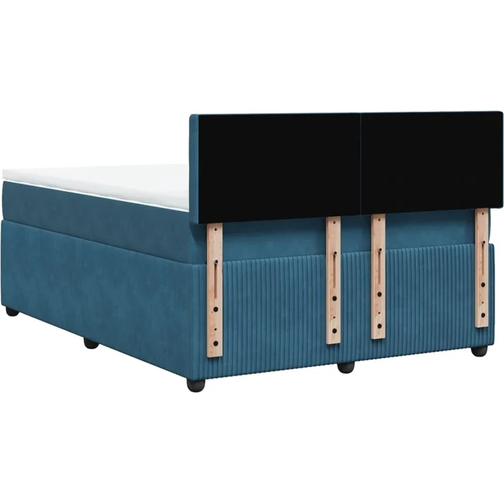 vidaXL Boxspringbett mit Matratze Blau 140x190 cm Samt 3290050 – Bild 8