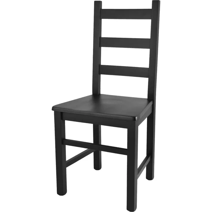 t m c s Tommychairs - Stuhl Rustica für Küche und Esszimmer, robuste Struktur aus lackiertem Buchenholz in Anilinfarbe Schwarz und Sitzfläche aus Holz