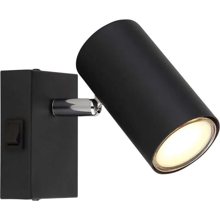 Wandleuchte, Metall, schwarz chrom, beweglicher Strahler