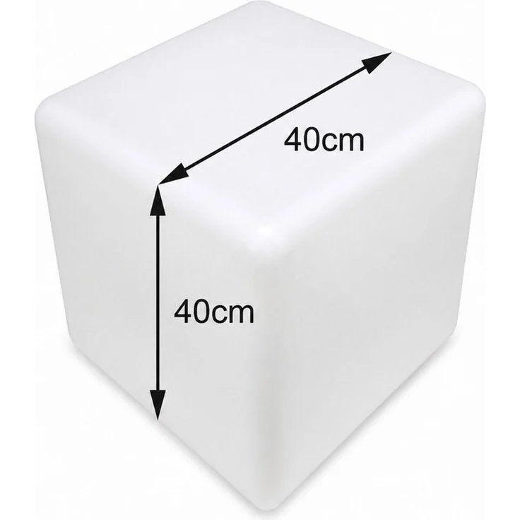SATISFIRE LED Würfel LED Leuchtwürfel Cube 40x40cm E27 warmweiß outdoor Beistelltisch, LED Classic, warmweiß (2100K bis 3000K) – Bild 3