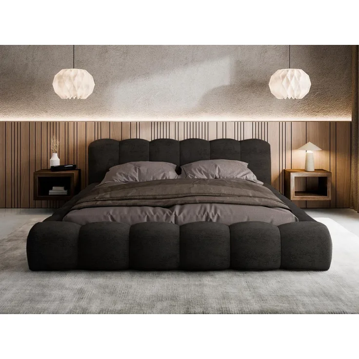 Compleo Polsterbett ERMS Bett bubble, Designerbett (Schlafzimmer Bett modern), (Chenille-Stoff), Doppelbett gepolstert, Wolkenbett