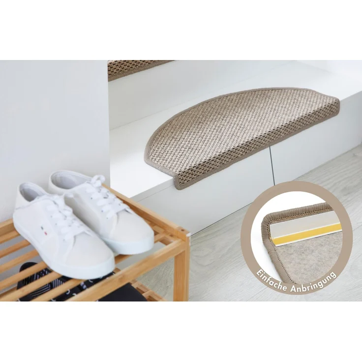 Andiamo Stufenmatte Skagen, Made in Netherlands, halbrund, Höhe: 5 mm, meliert, selbstklebend, strapazierfähig, 15 Stück in einem Set – Bild 6
