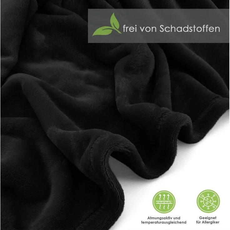 Wohndecke Premium Super Soft Flanell Kuscheldecke Sofadecke, heimtexland, super weich und flauschig, Allergiker geeignet, atmungsaktiv – Bild 2