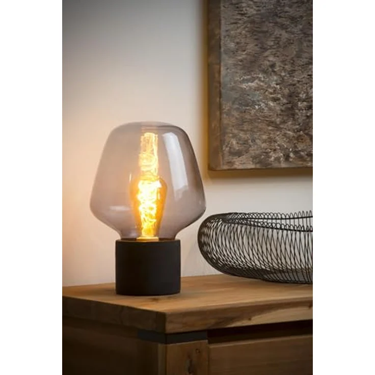 Lucide Becky 45569/01/65, Nachttischlampe mit Rauchglas und warmweißem Licht – Bild 5
