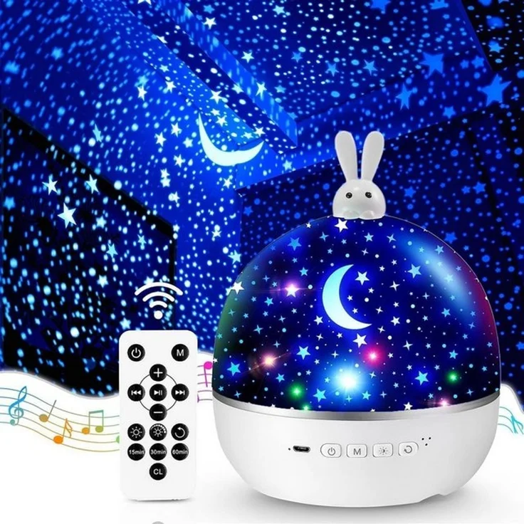 FELIXLEO LED Nachtlicht Baby Nachtlicht Sternenhimmel Projektor Bluetooth 8 Filme Fernbed – Bild 4