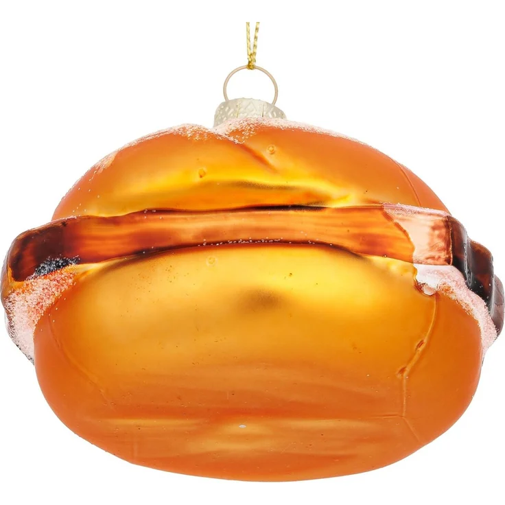 SIKORA Weihnachtsbaumkugel Leberkäs Brötchen besondere Weihnachtskugel Glas Anhänger – BS013, Christbaumschmuck Deko - traditionell, witzig & außergewöhnlich – Bild 3
