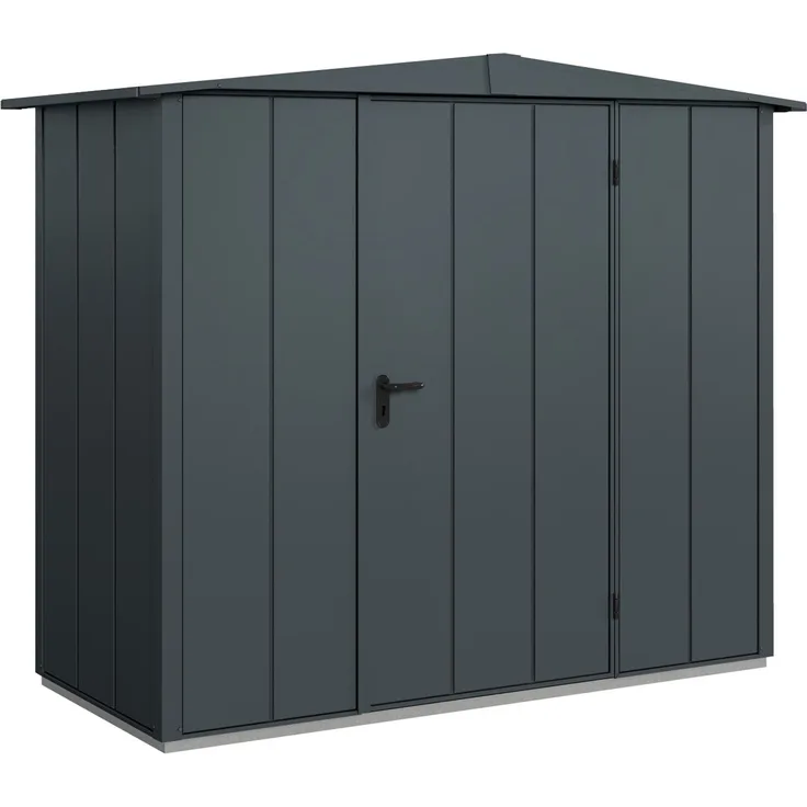 Hörmann Ecostar Metall-Gerätehaus Elegant mit Satteldach Typ 1, 108x238 cm , anthrazitgrau, 2,6 m²,1-flüglige Tür