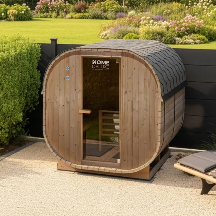 HOME DELUXE Outdoor Sauna CUBE XL - 194 x 220 cm für 6 Personen – Bild 1