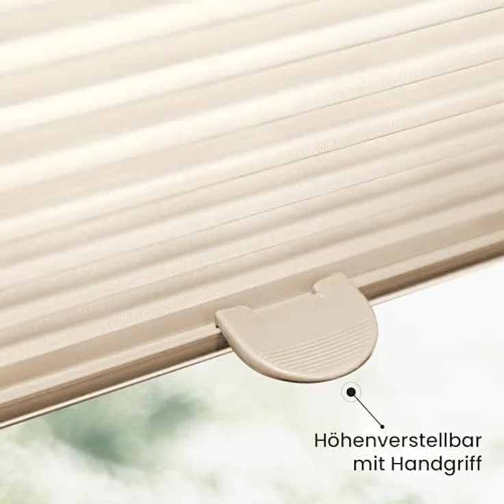 Sonello Plissee Klemmfix ohne Bohren 65cm x 220cm Hellcreme Faltrollo Plisseerollo Jalousie für Tür & Fenster Blickdicht Sichtschutz Sonnenschutz Fertifplissee Rollo – Bild 6