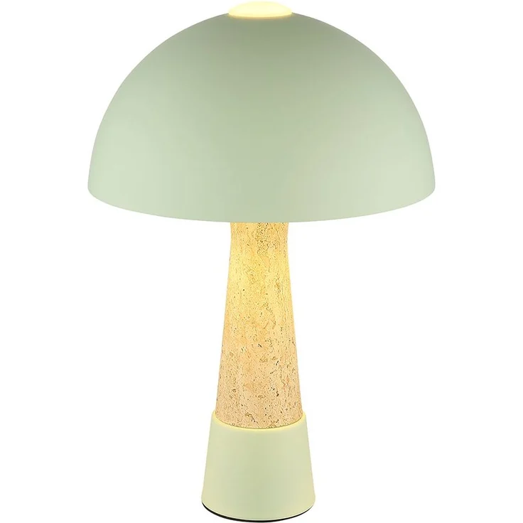 Tischleuchte, Schalter, grün, Travertin-Optik, H 36,5 cm – Bild 1