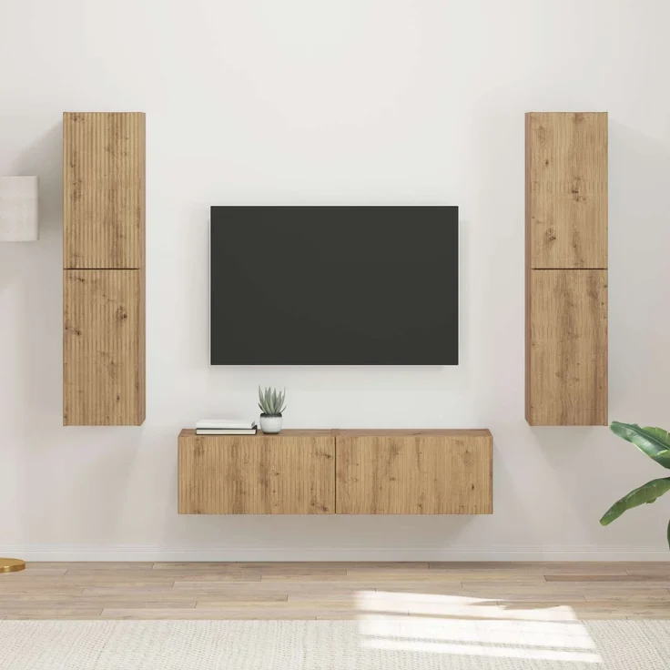 vidaXL TV-Schrankset 6 stk. Artisan-Eiche Holzwerkstoff 3409131 – Bild 1