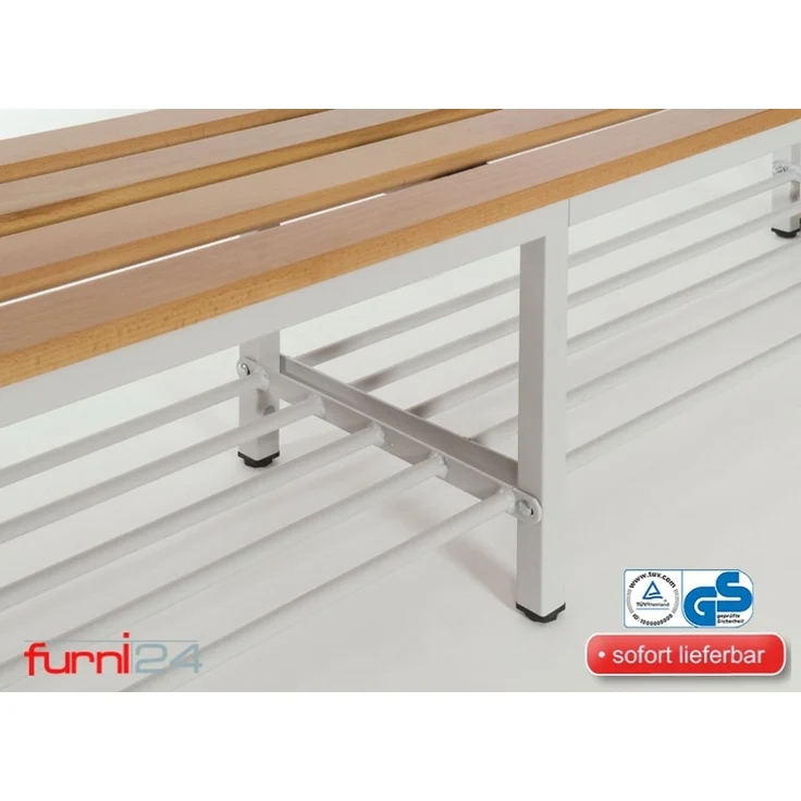 Garderobenbank einseitig mit Schuhrost 200 cm grau – Bild 5
