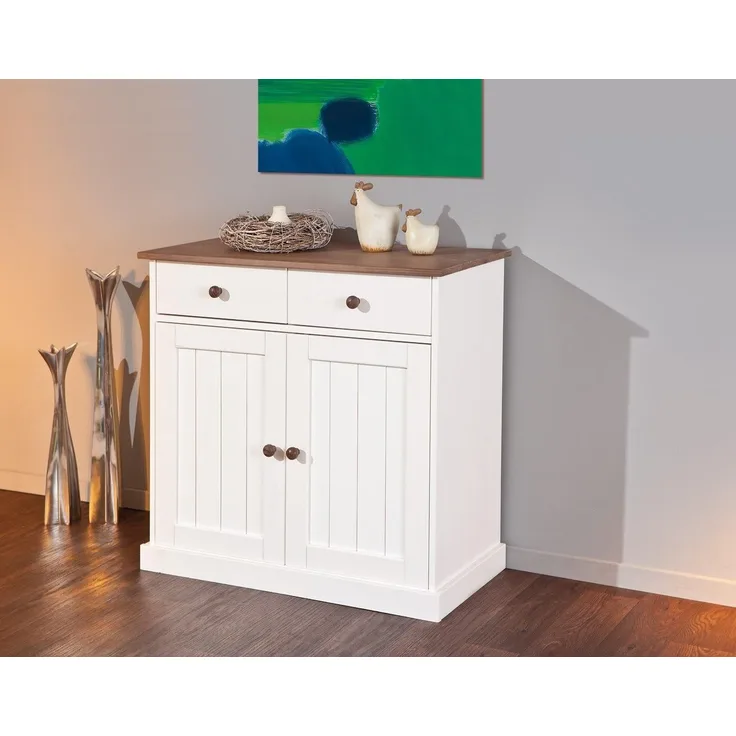 Sideboard 'Wright' 900 Weiß/Braun