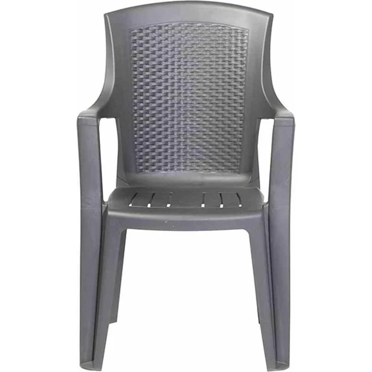 PROGARDEN Stapelsessel Eden ca. 46x55x91 cm, anthrazit, stapelbar, Geflechtoptik – Bild 2