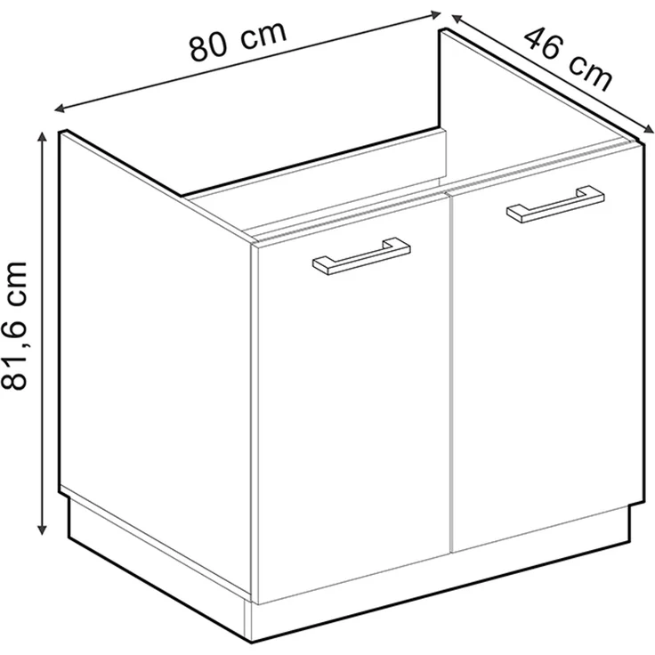 Spülenunterschrank R-Line Artisan-Eiche 80 cm , AP Anthrazit Vicco – Bild 3