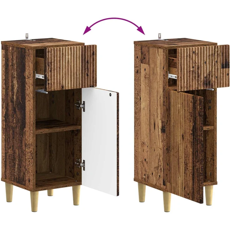vidaXL 3-teiliges Badezimmer-Schranksystem ARNHEM 3 stk. Altholz 3418015 – Bild 7