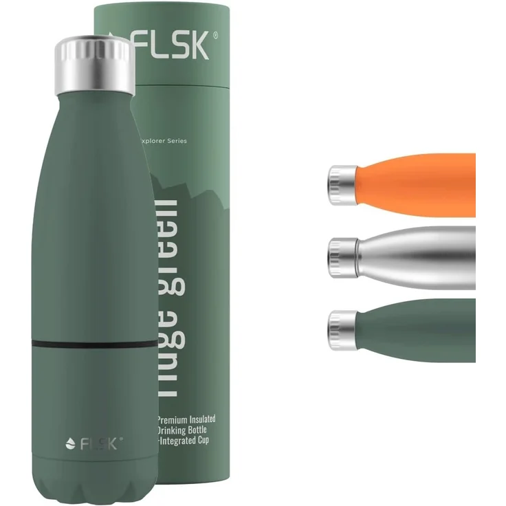 FLSK Explorer Ridge Green Trinkflasche mit Trinkbecher 700 ml